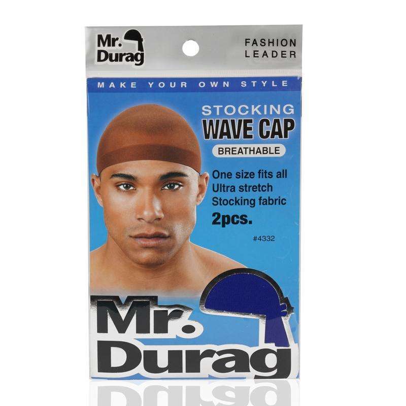 Mr. Durag Stocking Wave Cap, 2 Count, Assorted Colors